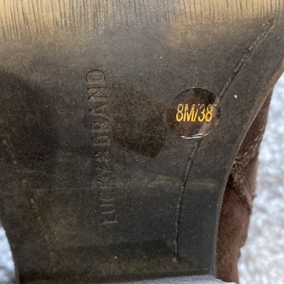 Lucky Brand Brown Leather Suede Zip Up/ buckle boots - Picture 9 of 9